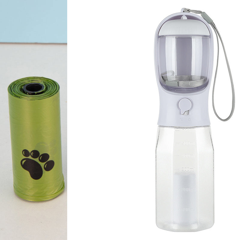 DomiPet Portable 3 -in- 1 Pet Water Bottle & Food Feeder - Hydrate, Feed & Clean Anywhere