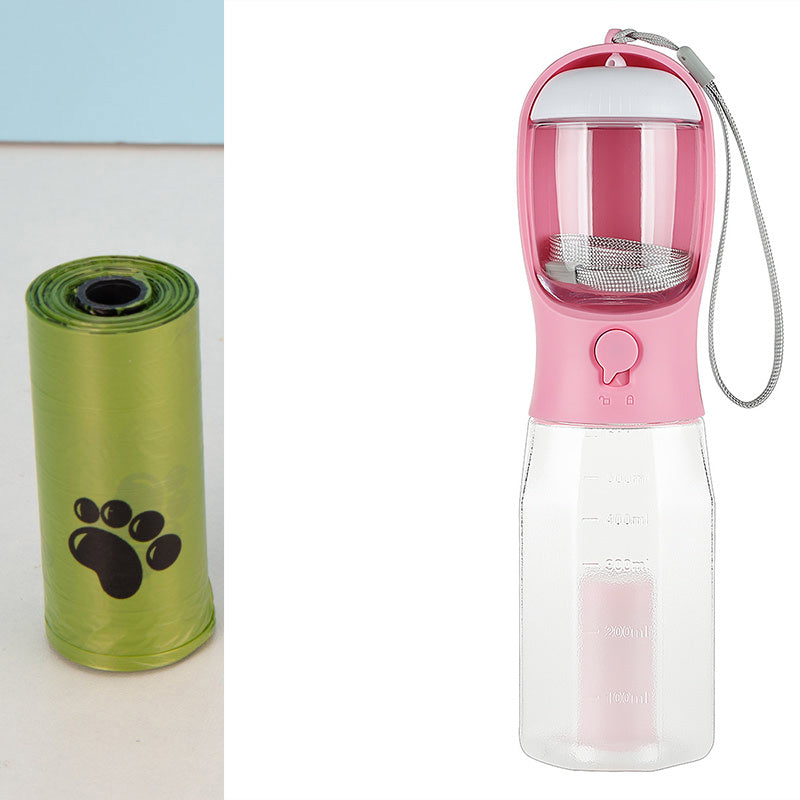 DomiPet Portable 3 -in- 1 Pet Water Bottle & Food Feeder - Hydrate, Feed & Clean Anywhere