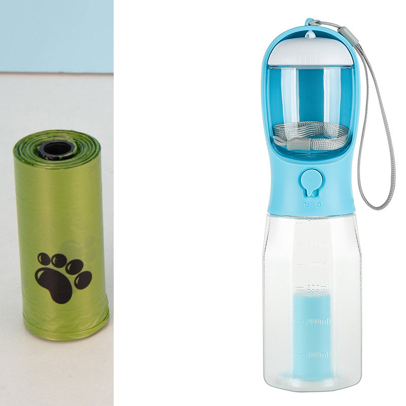 DomiPet Portable 3 -in- 1 Pet Water Bottle & Food Feeder - Hydrate, Feed & Clean Anywhere