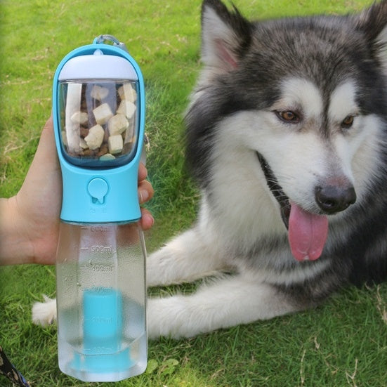 DomiPet Portable 3 -in- 1 Pet Water Bottle & Food Feeder - Hydrate, Feed & Clean Anywhere